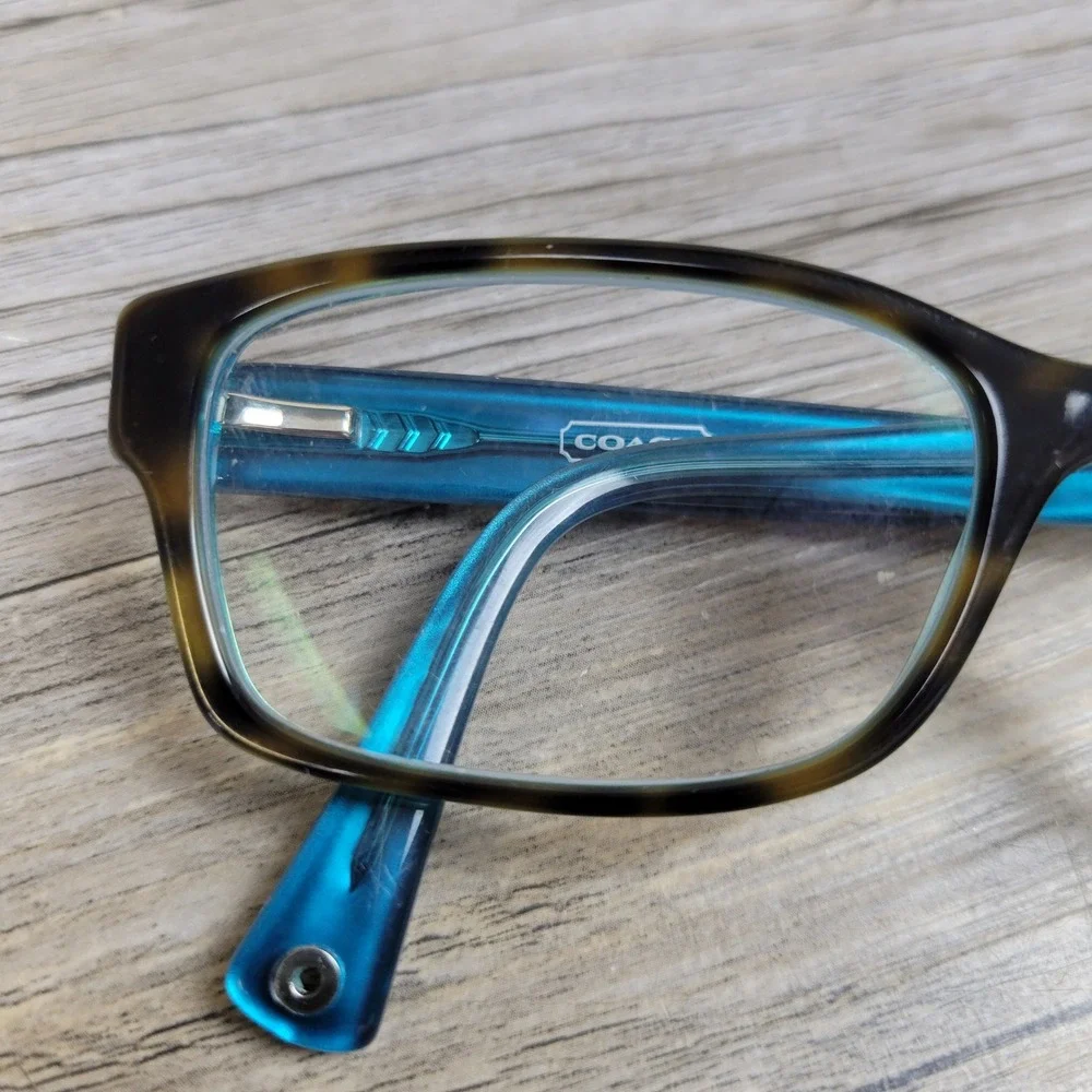 Coach Eyeglasses Frames HC 6040 Brooklyn 5116 Dark Tortoise Teal Women 50-16-135